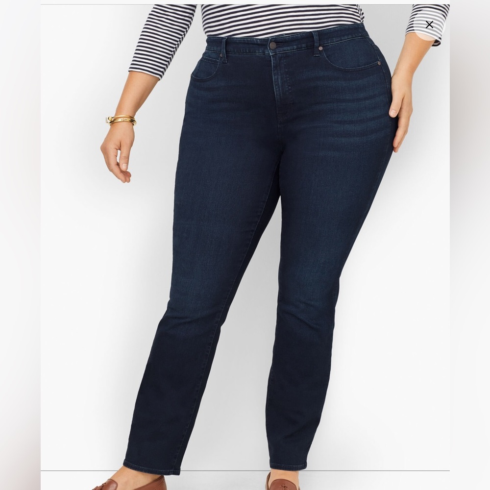 NWT Talbots Straight Leg Jeans in Starlight Wash Size 14